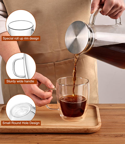 Taza OJA con mango ergonómico, diseño elegante y agarre cómodo.