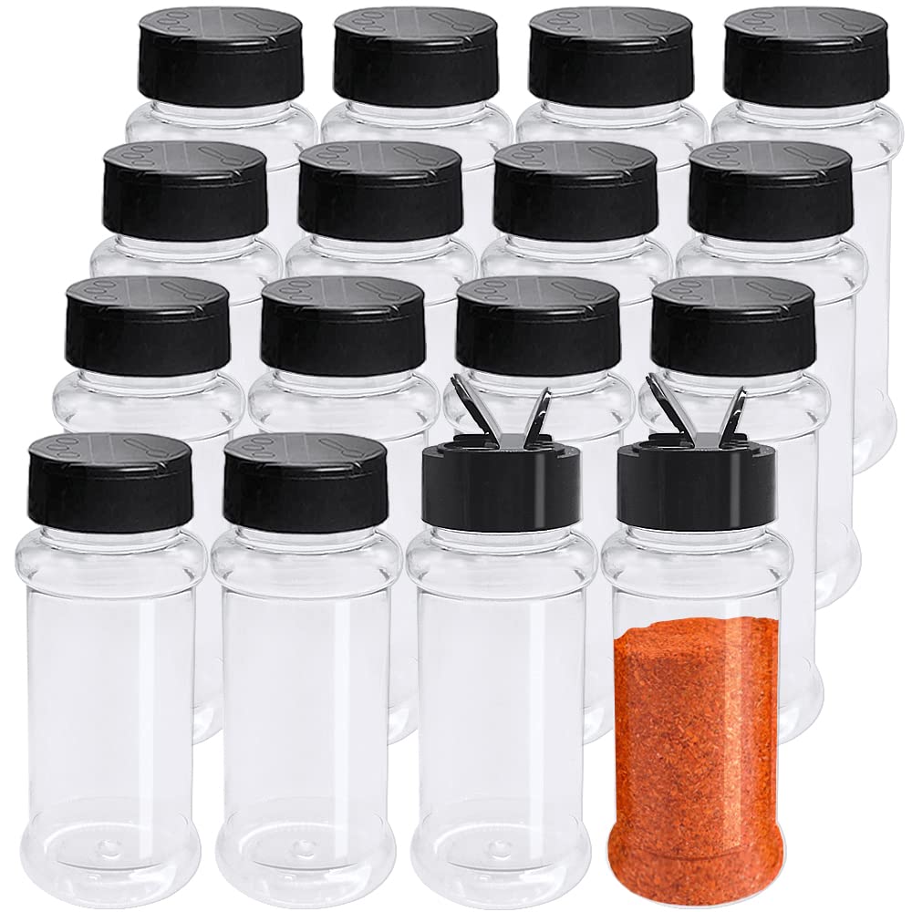 OJYUDD set de 16 frascos de especias transparentes, ideal para organizar hierbas.