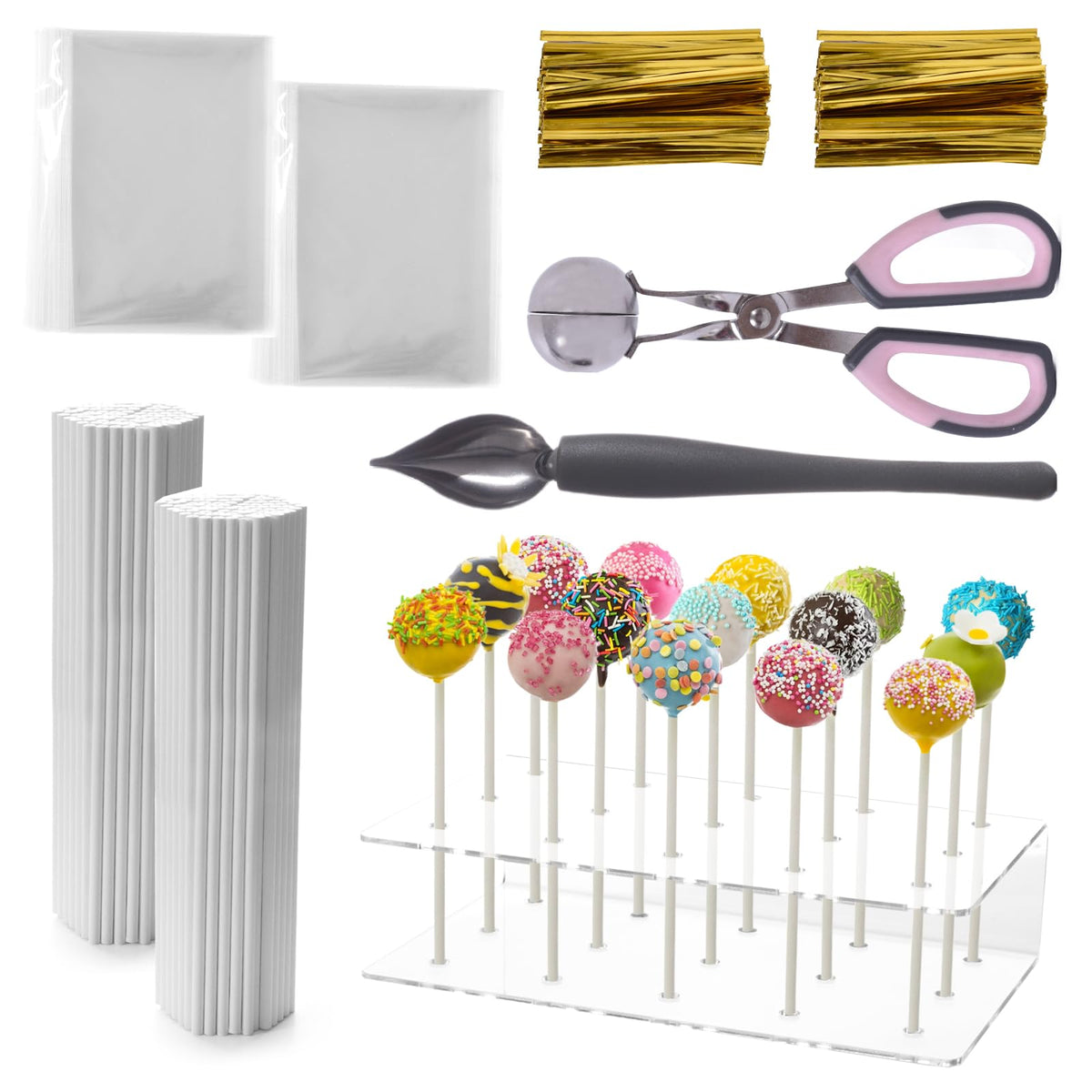 OKAHUOCHUANG kit palitos pastel 6 pulgadas para postres fáciles y uniformes