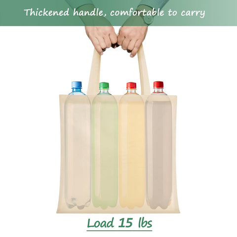 OKBA bolsas de algodón 15x16 asa reforzada para llevar con comodidad