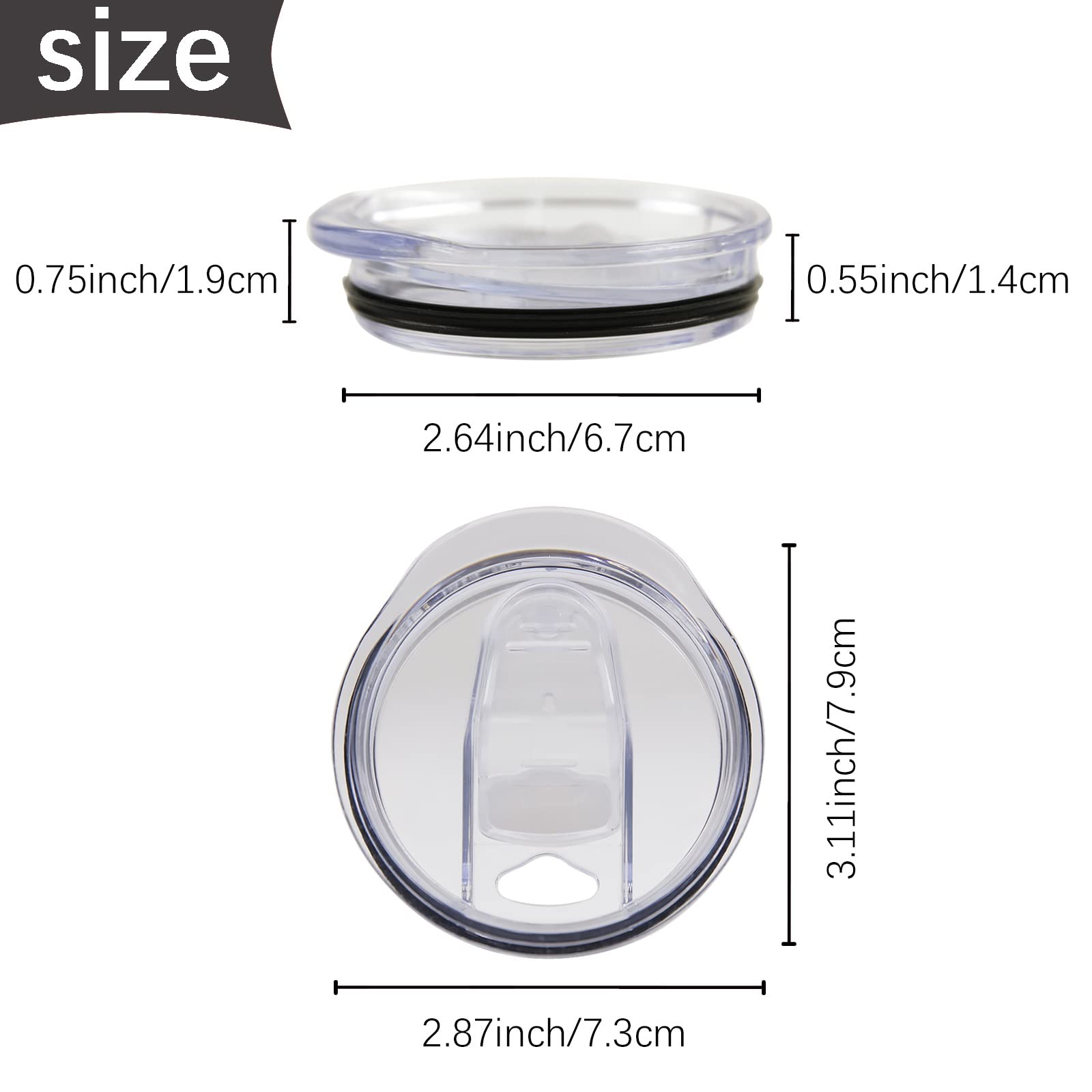 OKBA tapa plástica transparente para vaso skinny 20oz, mantiene bebidas limpias.