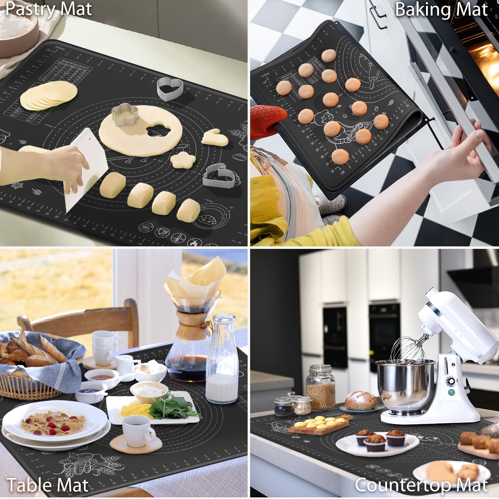 OKeanu tapete resistente a -40 a 480°F para uso en horno y superficies.