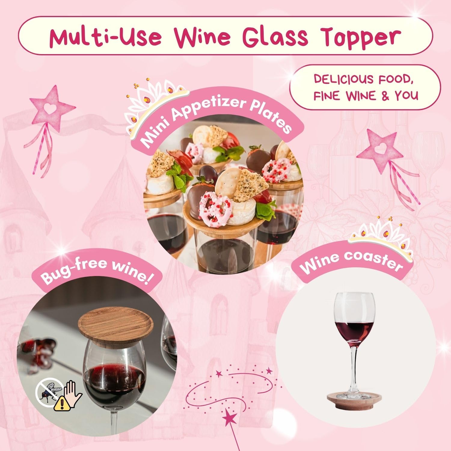 OKINGEE conjunto de tapas decorativas para copas embellece la mesa y facilita servir
