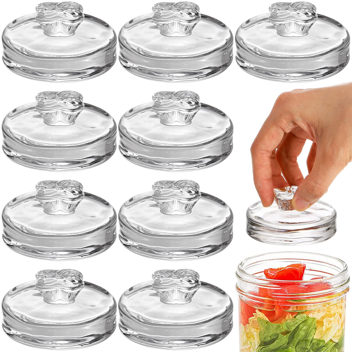 Okllen pesas de vidrio para fermentación, 9 unidades para frascos de boca ancha.