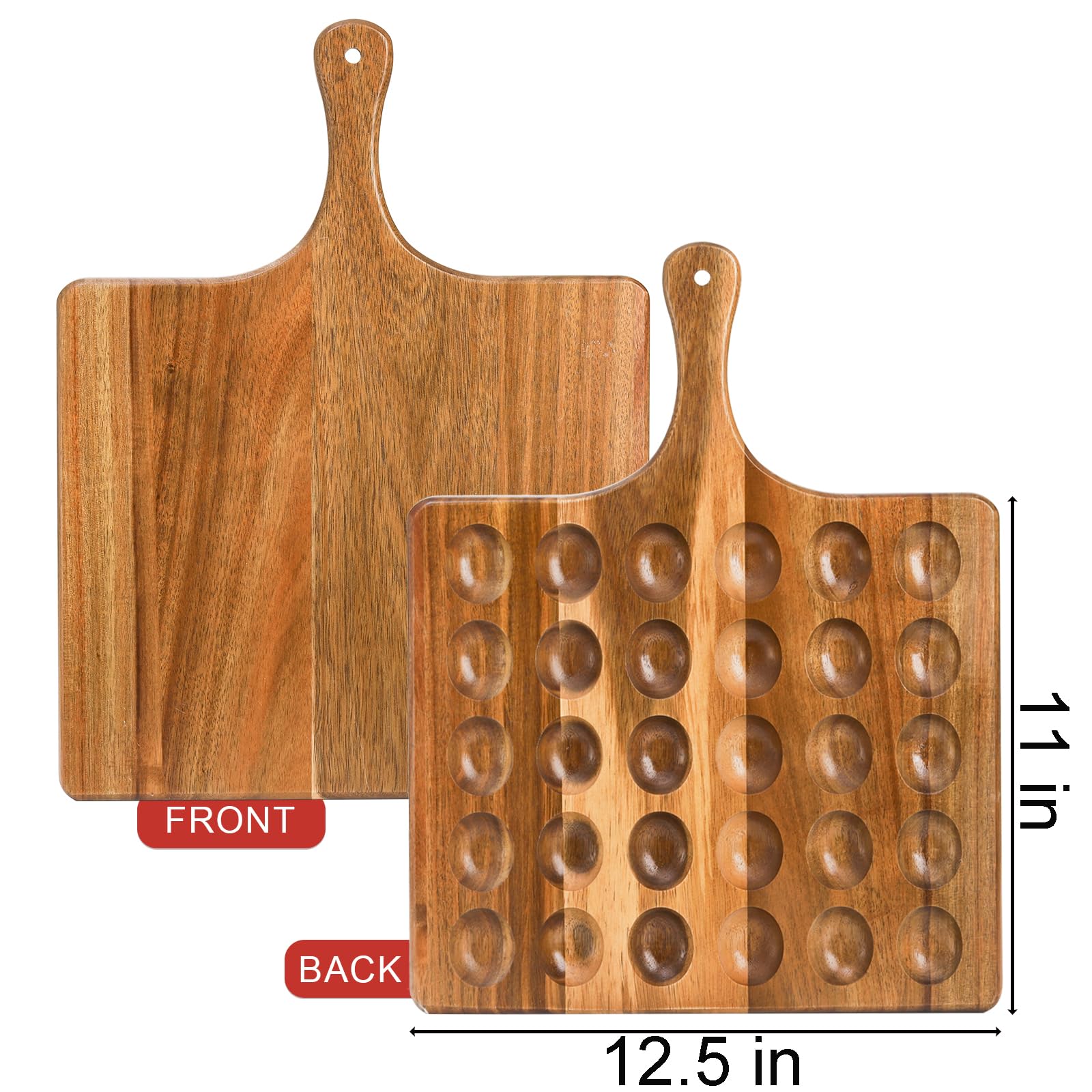 Okllen bandeja de madera de acacia, duradera y cálida para uso diario.