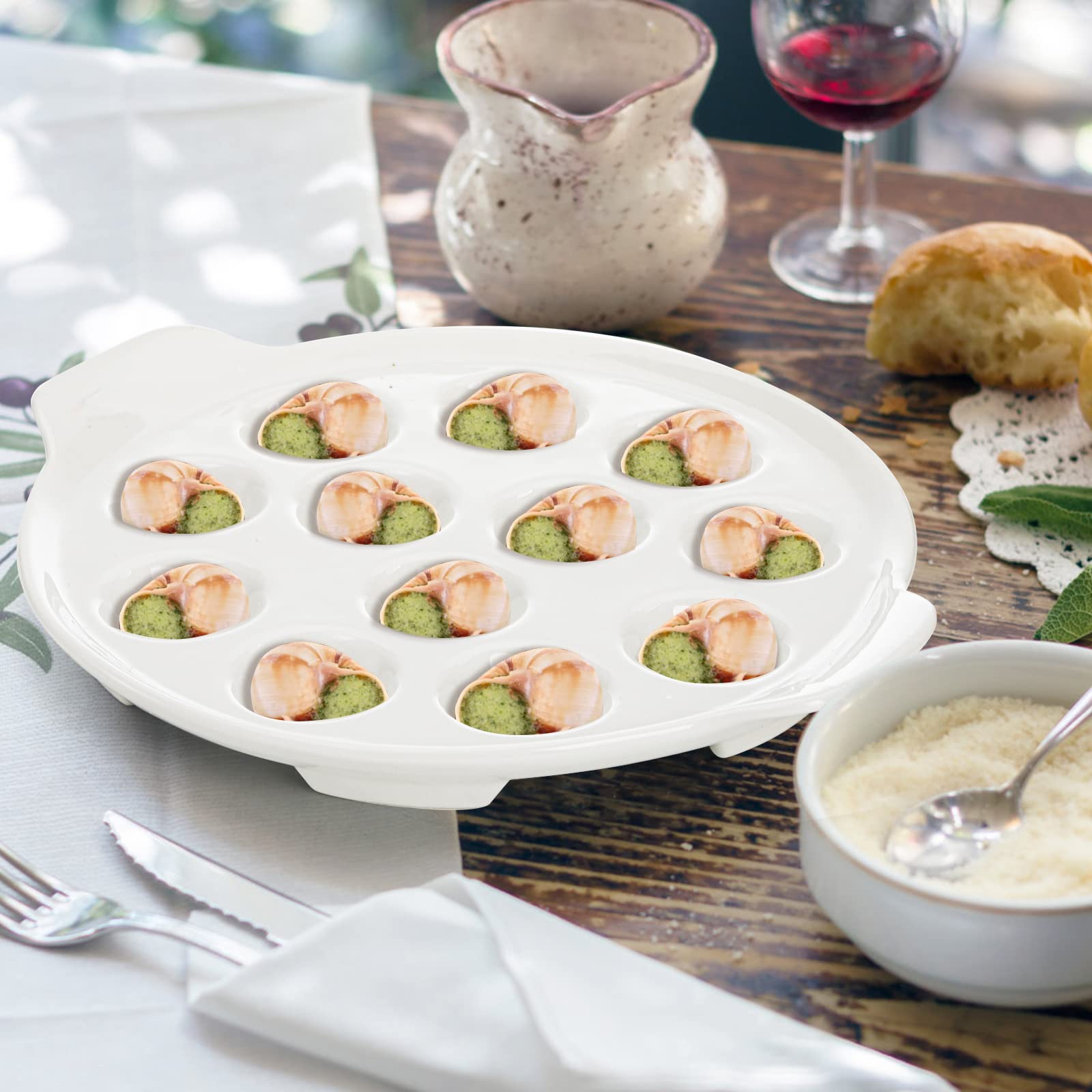 Okllen plato escargot apilable, diseño práctico para almacenamiento