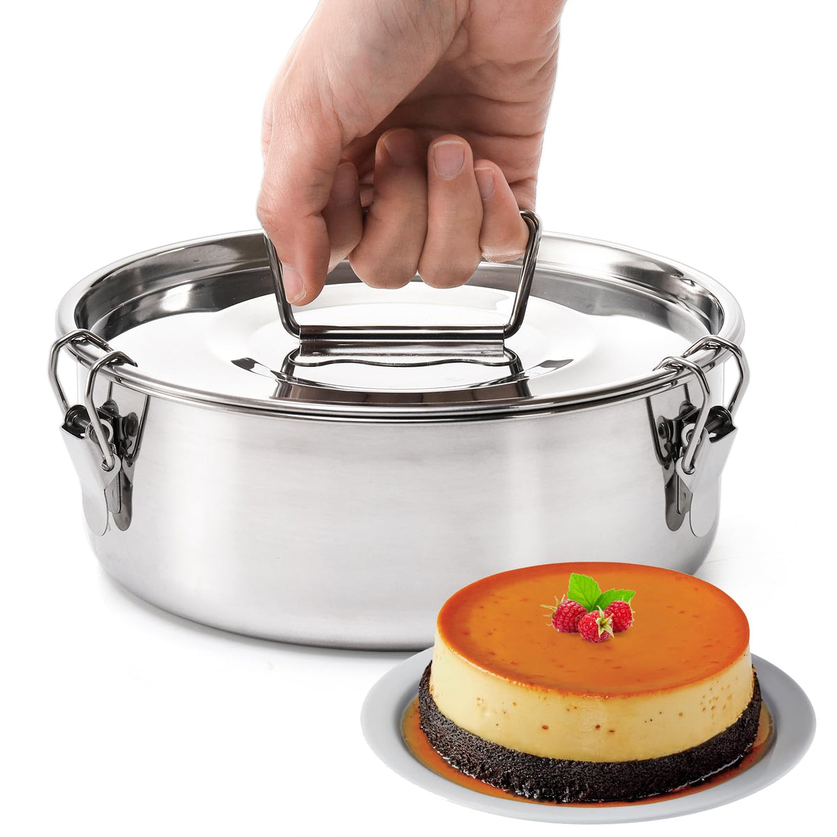 Okllen flanera con tapa, mantiene humedad para postres