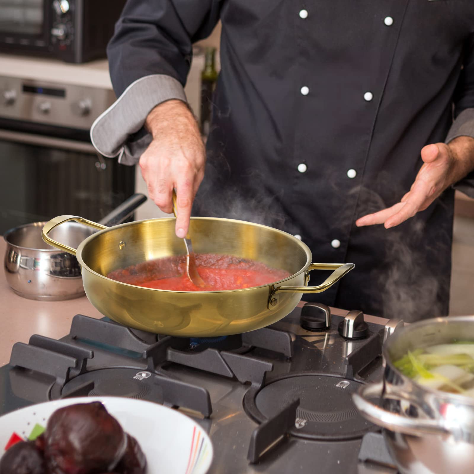 Okllen olla compatible con estufa de gas para cocina al aire libre.