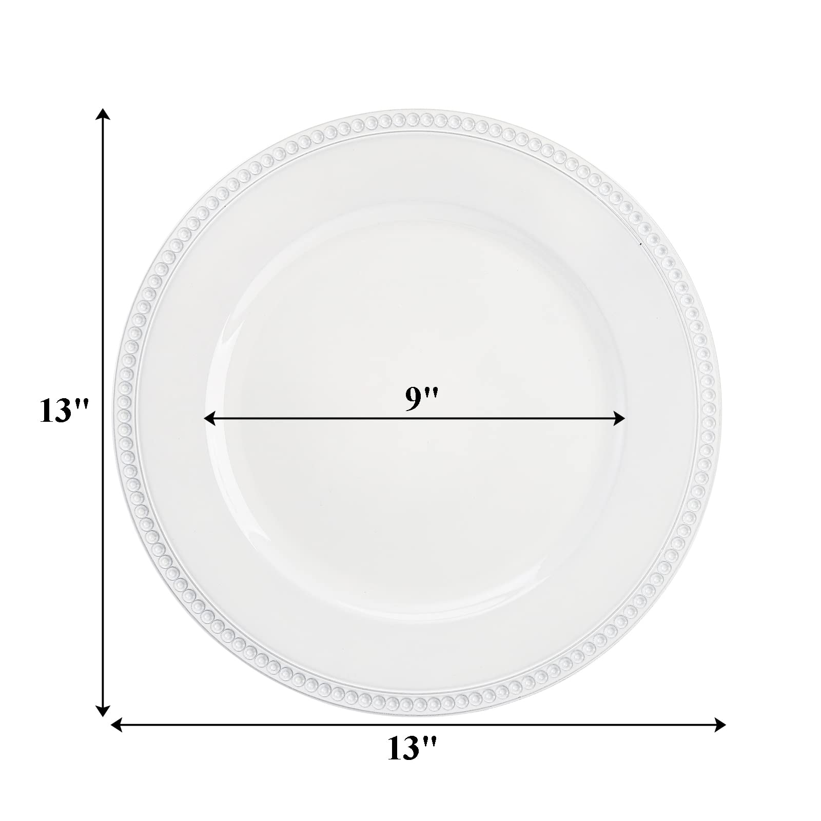 Okllen placa-cargador plastica blanca-embosada: duradera y fácil de limpiar para catering.