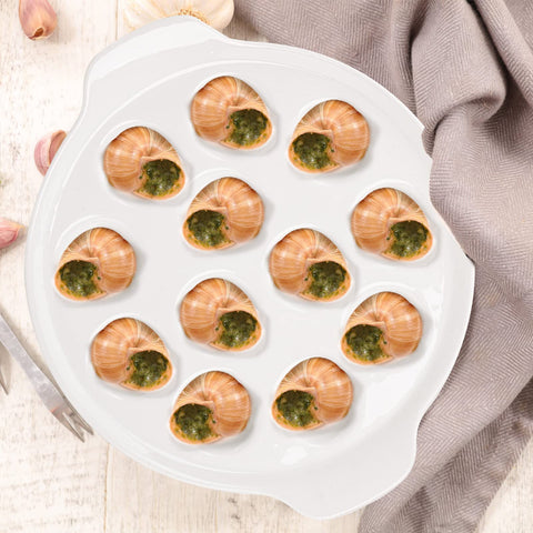 Okllen plato cerámico para escargots, perfecto para restaurantes con estilo