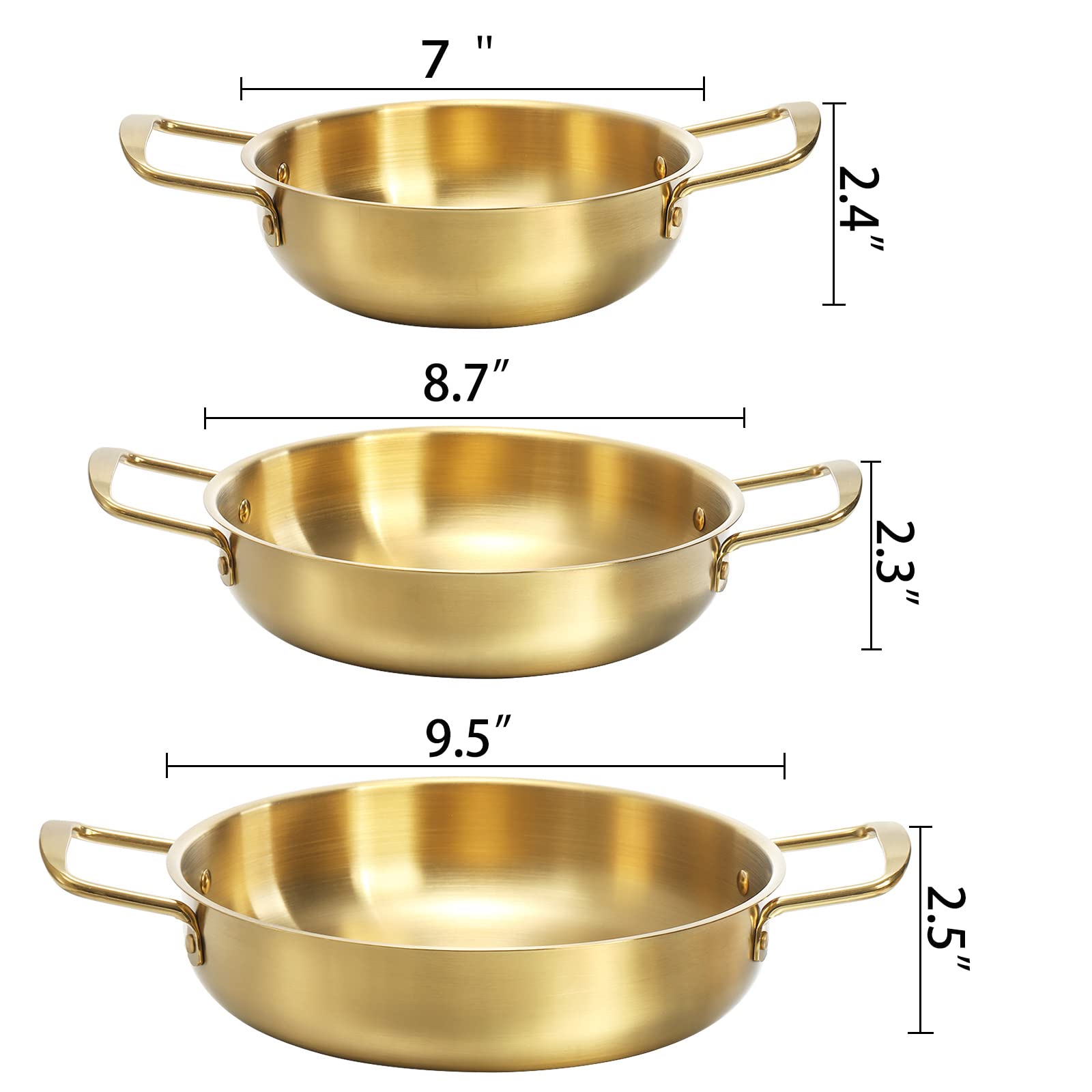 Okllen ollas coreanas ramen de 8,7 pulgadas con mango, cocción uniforme para porciones.