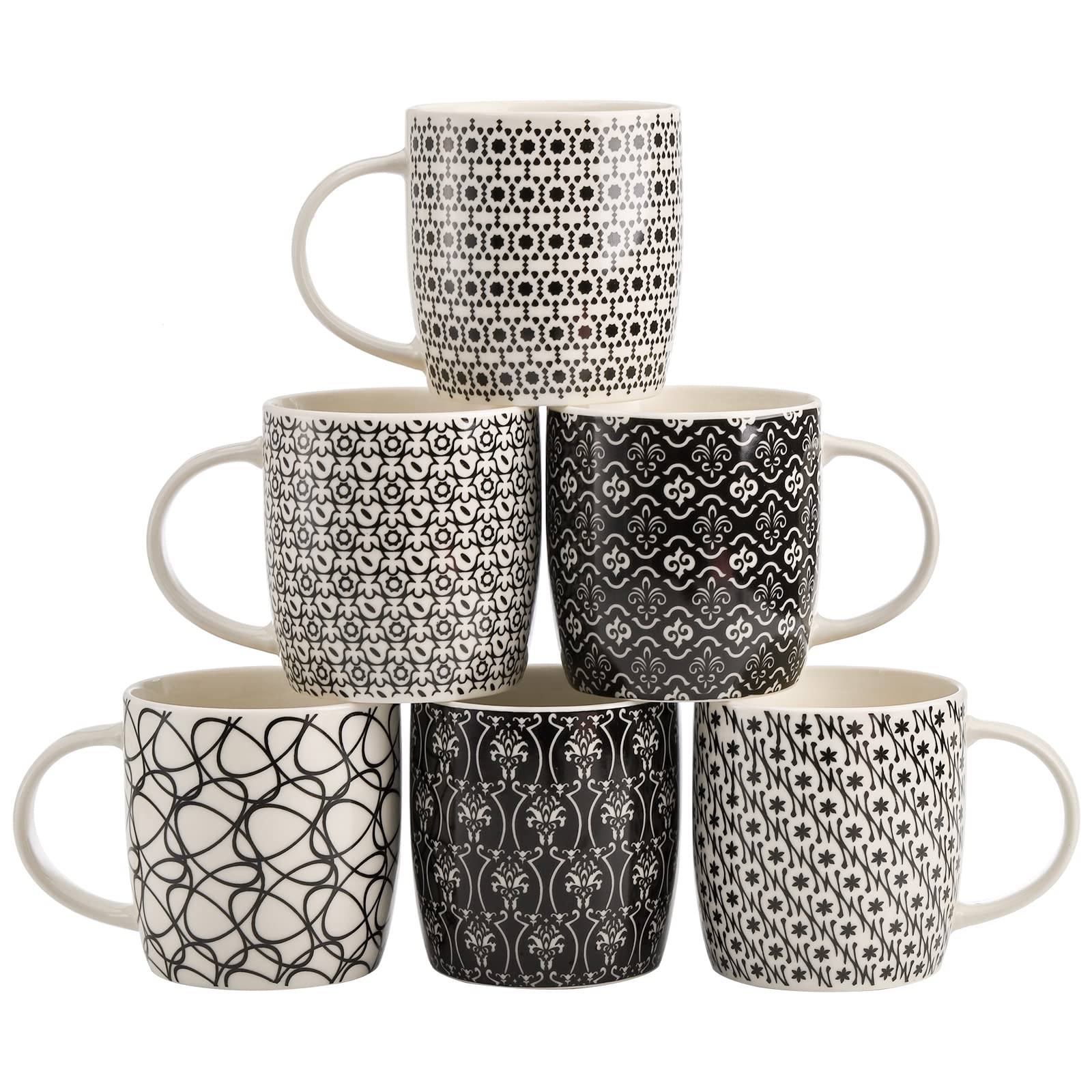 Okllen tazas geométricas negro-blanco para café, ideal uso diario.