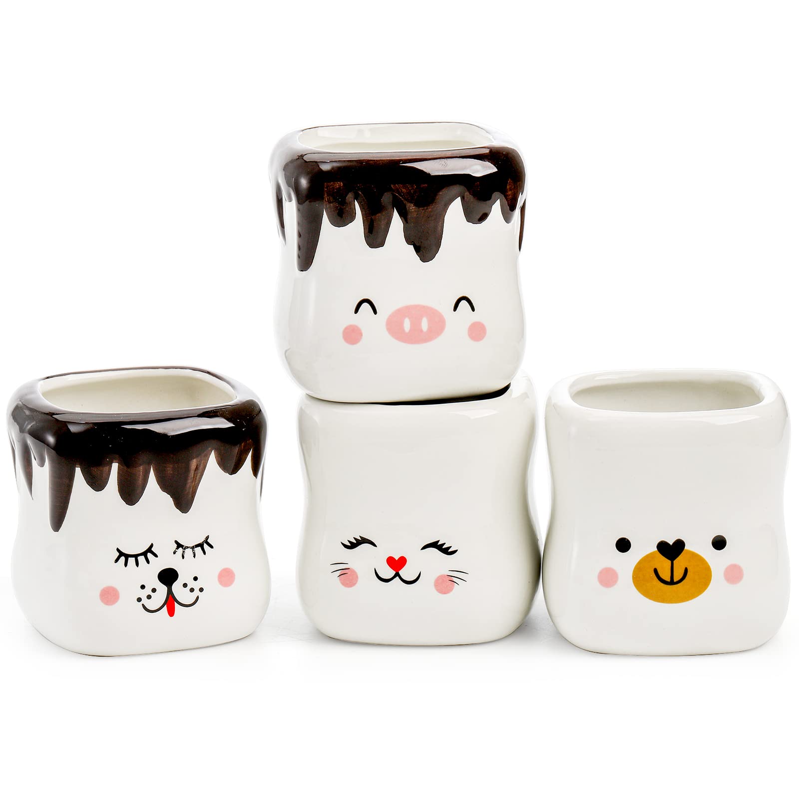 Okllen tazas marshmallow animales estilo 1 para merienda divertida.