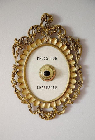Okuorze botón Champagne en cuadro dorado, decoración elegante para fiestas