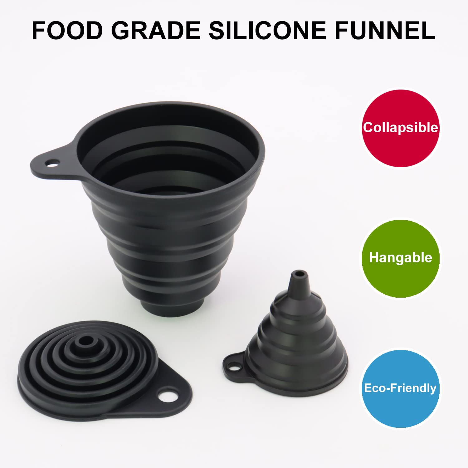 Olamar embudo cocina boca pequeña ideal para condimentos y botellas mini.