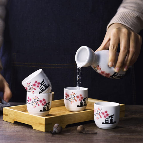 Old Craftsmen's juego de cerámica para degustación de sake en casa