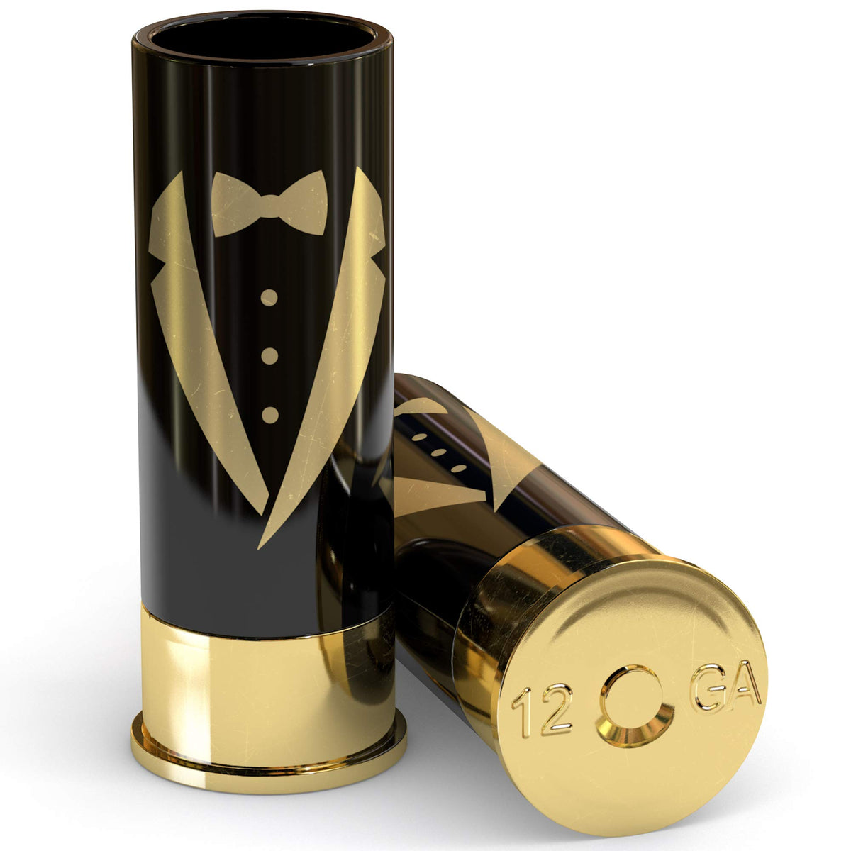 Old Southern Brass vasos chupito calibre 12, set de 4 para reuniones y juego social.