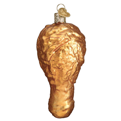 Ornamento de muslo de pollo de vidrio soplado Old World Christmas, perfecto para regalos navideños.