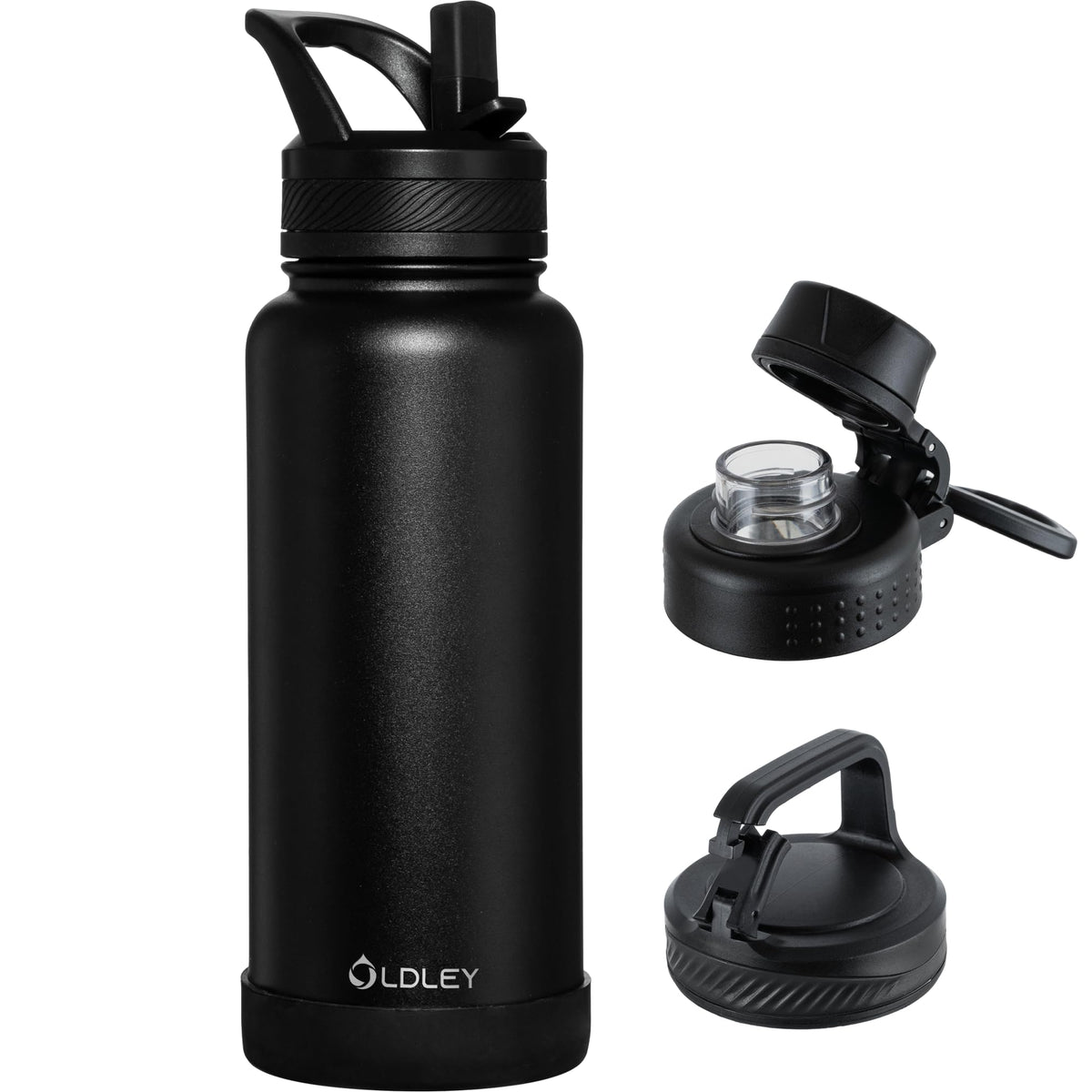 Botella OLDLEY de acero inoxidable 32 oz, resistente y adecuada para uso diario.
