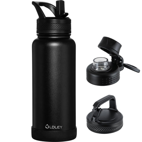 Botella OLDLEY de acero inoxidable 32 oz, resistente y adecuada para uso diario.