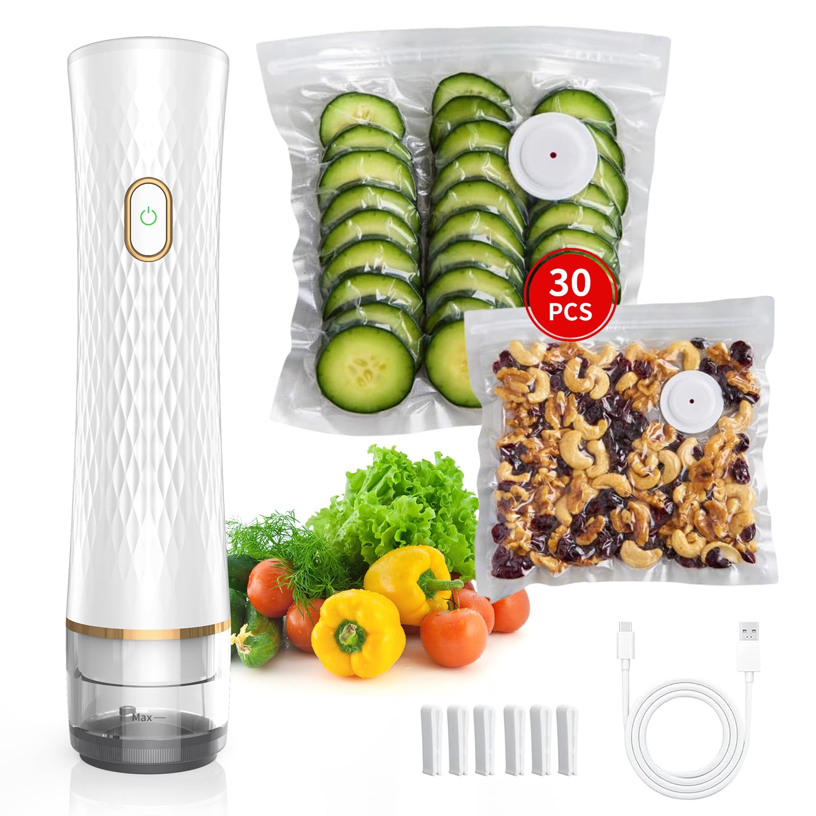 Olecha sellador de alimentos inalambrico en acción para conservar frescura sin cables