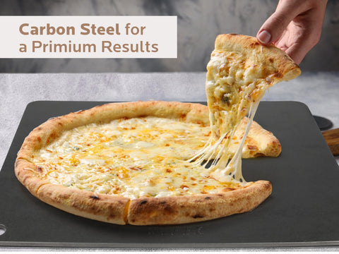 OLEEK – pizza crujiente gracias a la superficie de acero para horno.