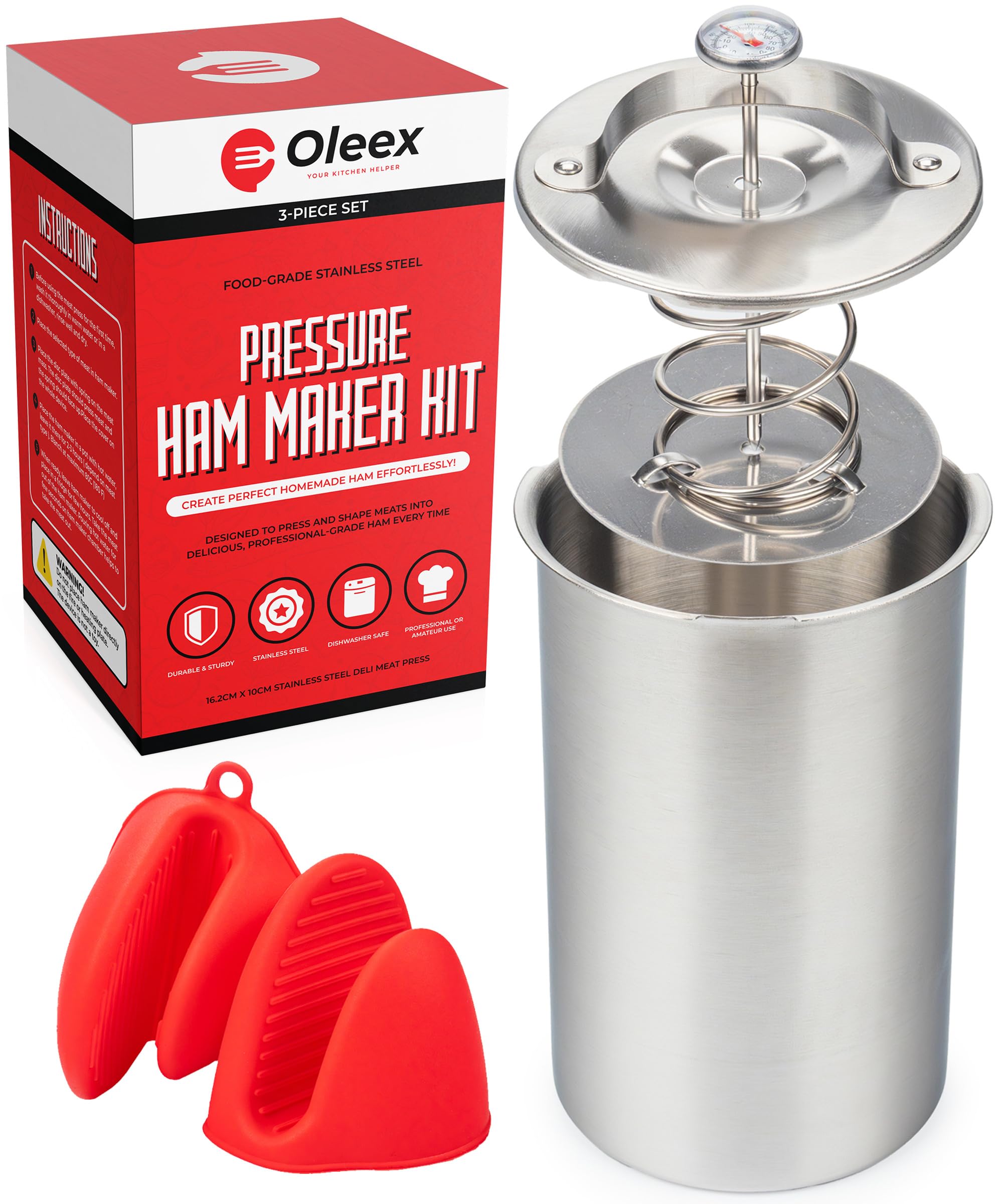 Oleex prensa embutidos inoxidable, perfecta para embutidos caseros y fiambres.