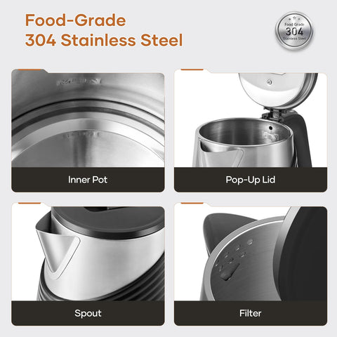OLEGA hervidor 1,8 L, ideal para 4-6 tazas.