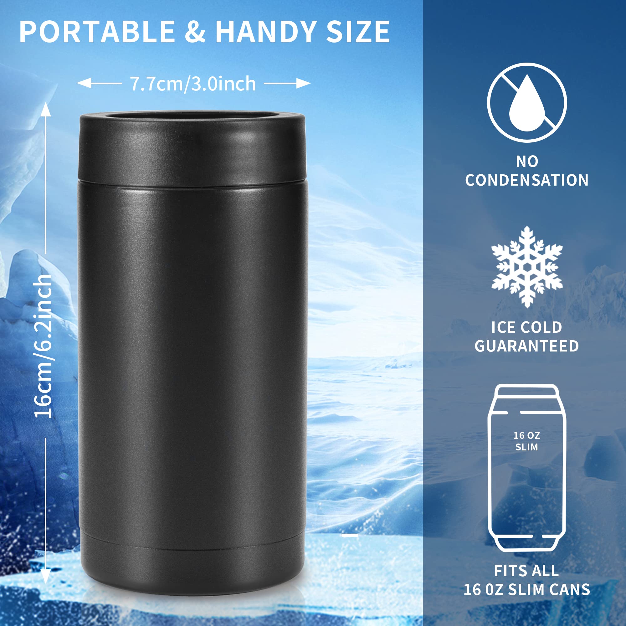 Olerd doble pared para cerveza 16oz negro mantiene bebidas frías por más tiempo