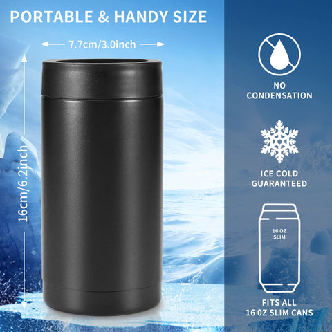 Olerd doble pared para cerveza 16oz negro mantiene bebidas frías por más tiempo
