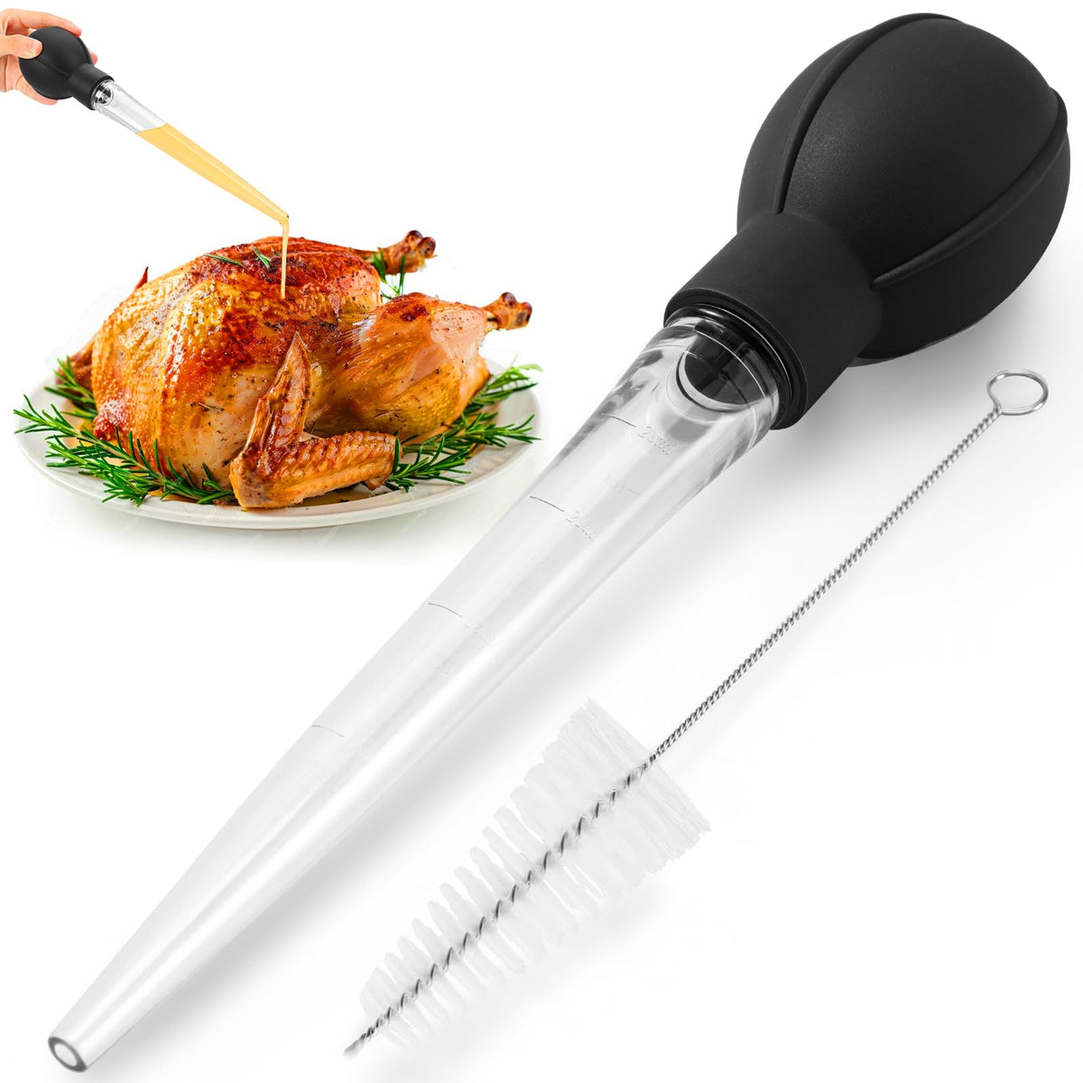 Inyector de pavo OLESBUR con capacidad de 28 ml para jugos.