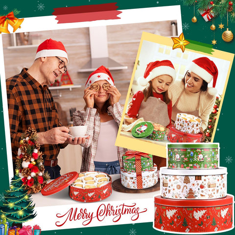 Olgaa caja galletas navidad árbol navideño, diseño festivo para organizar dulces.