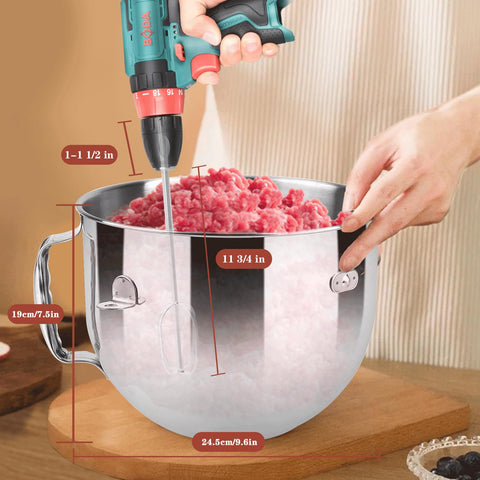 OLIGAI batidora de carne acero 304, resistencia y durabilidad.