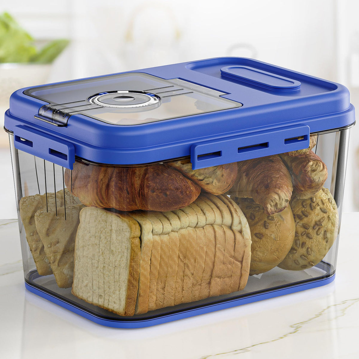 Olimingse panera de cocina con cierre hermético mantiene el pan fresco.
