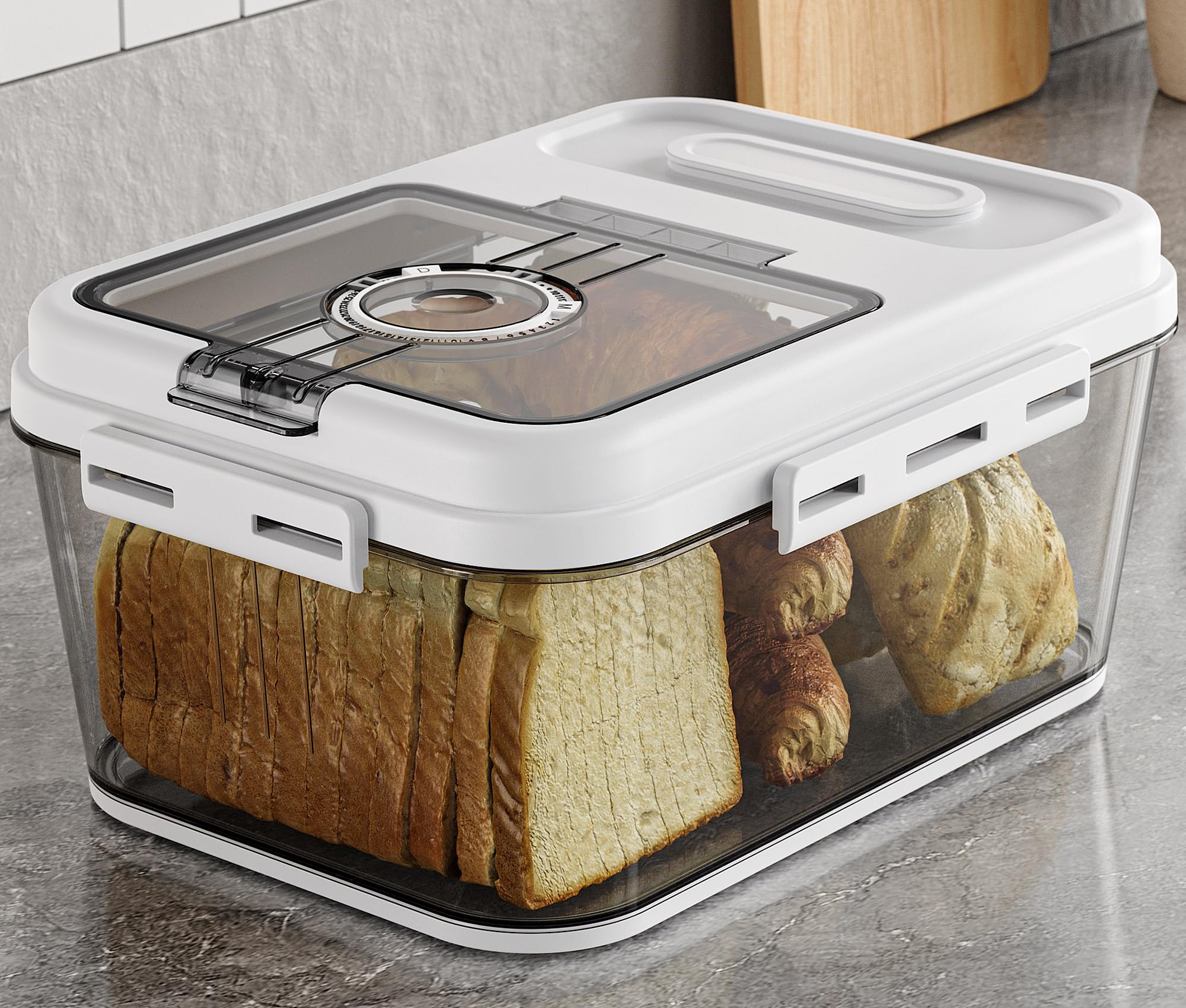 Olimingse Panera para cocina con tapa, mantiene el pan fresco en la encimera