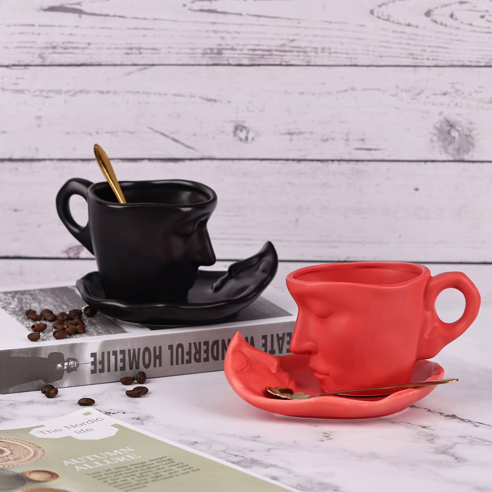 Oliruim set taza y platillo, regalo único para amantes del té.