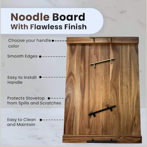 Acacia con vetas naturales de Olive Everything Noodle Board añade calidez