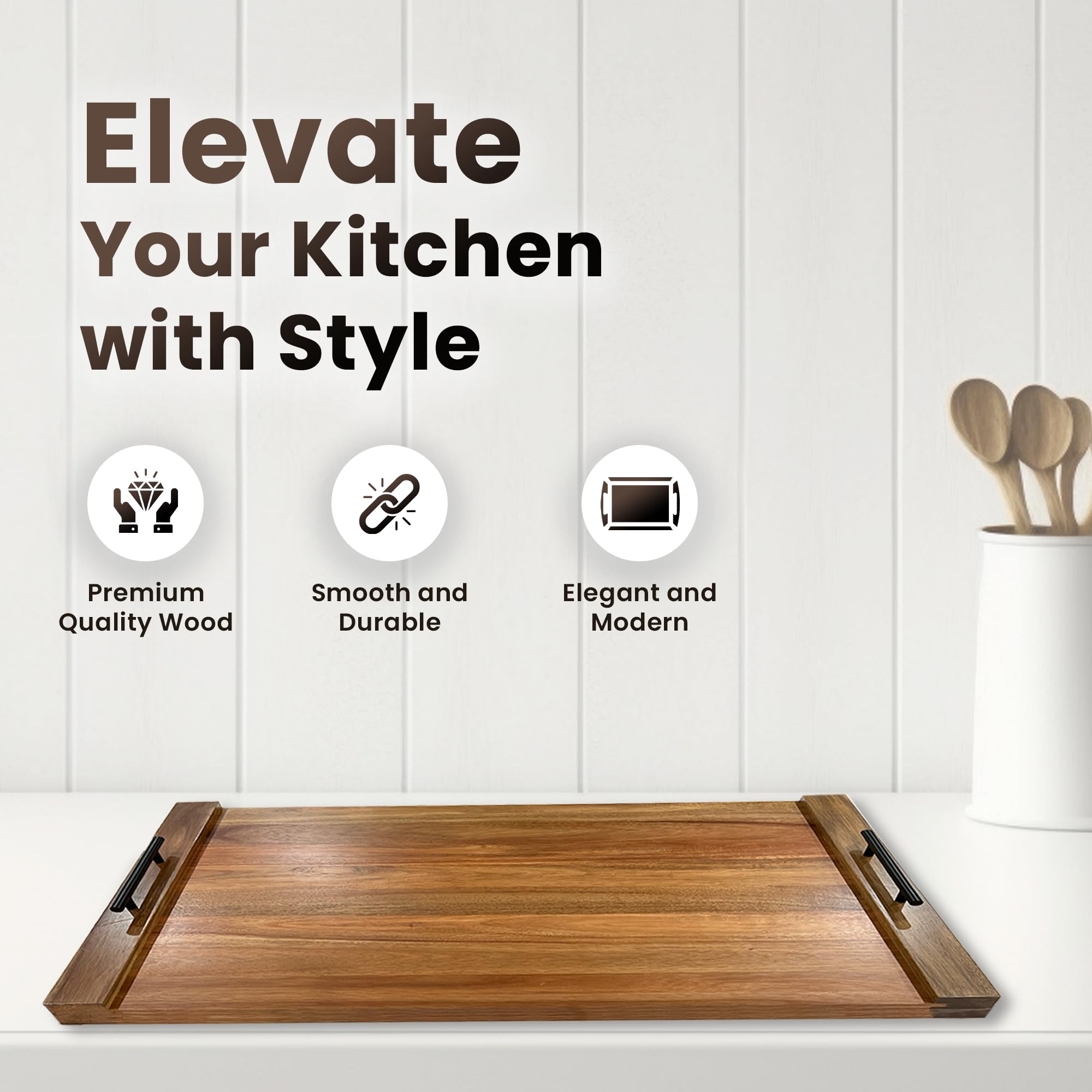 Almohadillas de silicona en Olive Everything Noodle Board protegen superficies de vidrio