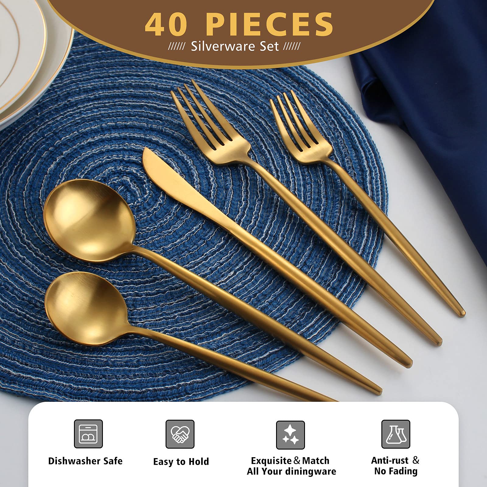 Conjunto para 8 cubiertos Oliviola listo para mesa formal