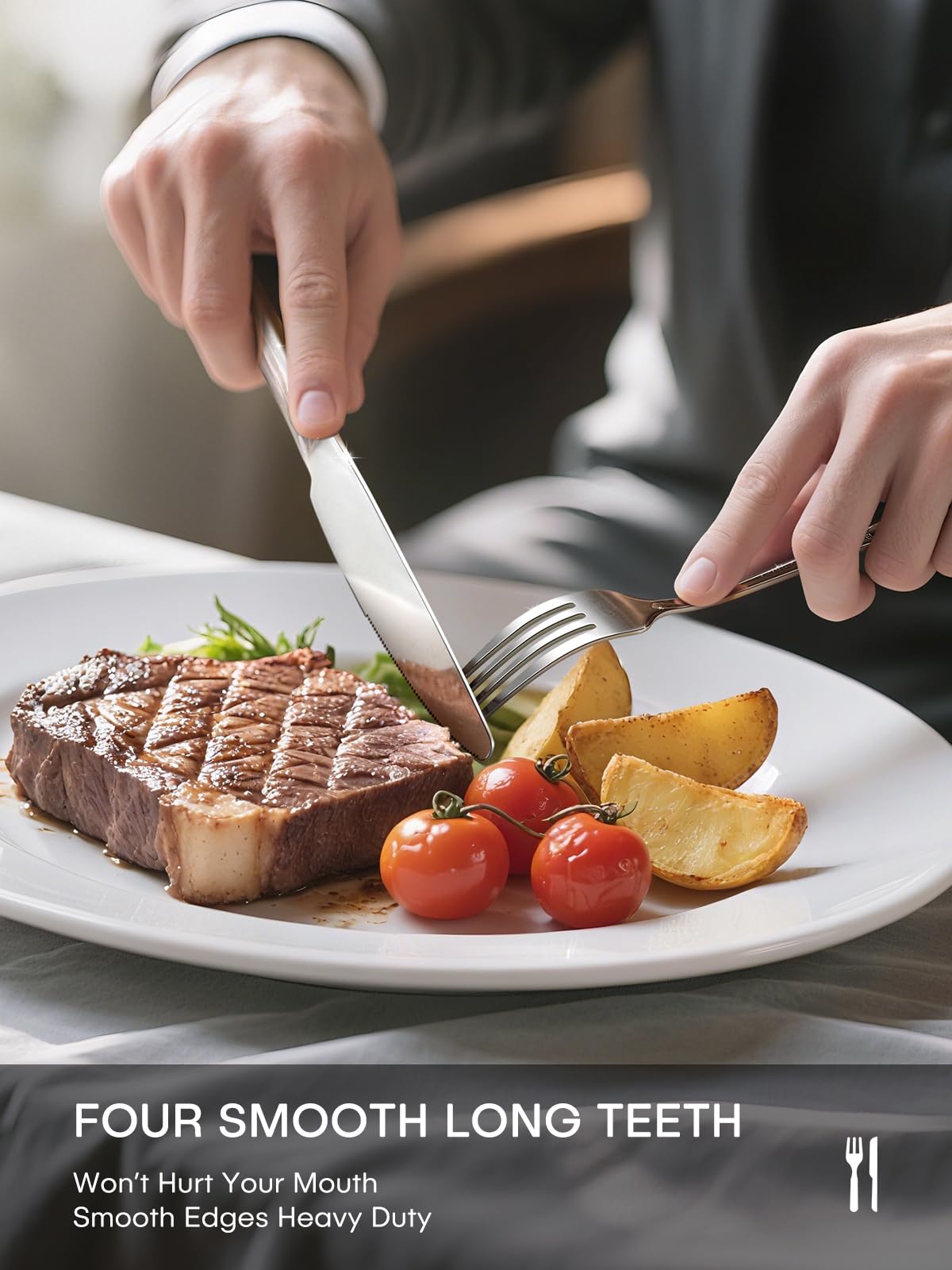 Diseño ergonómico Ollex, agarre cómodo para comer y servir.