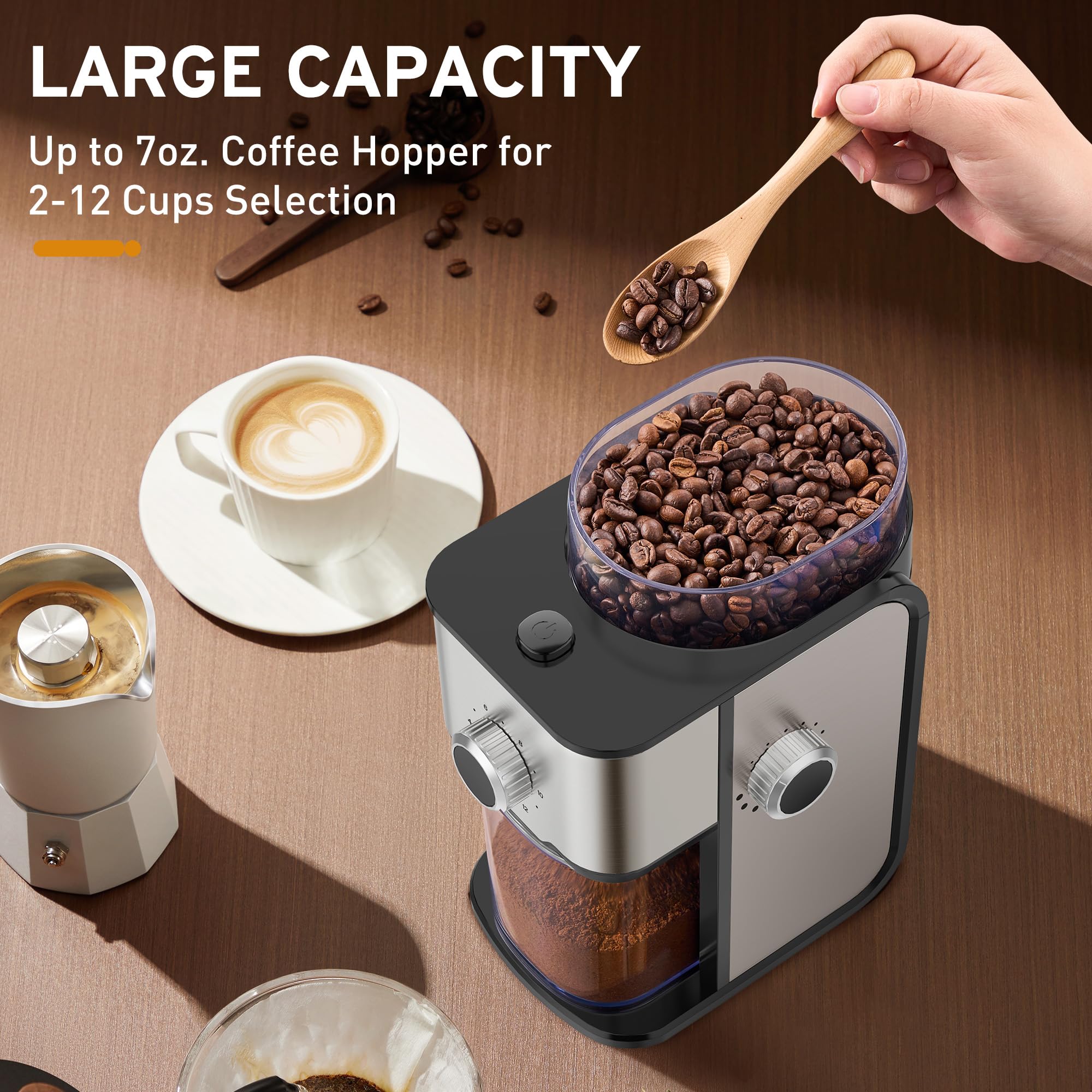 Ollygrin molinillo café contenedor granos 250 g para mayor autonomía.