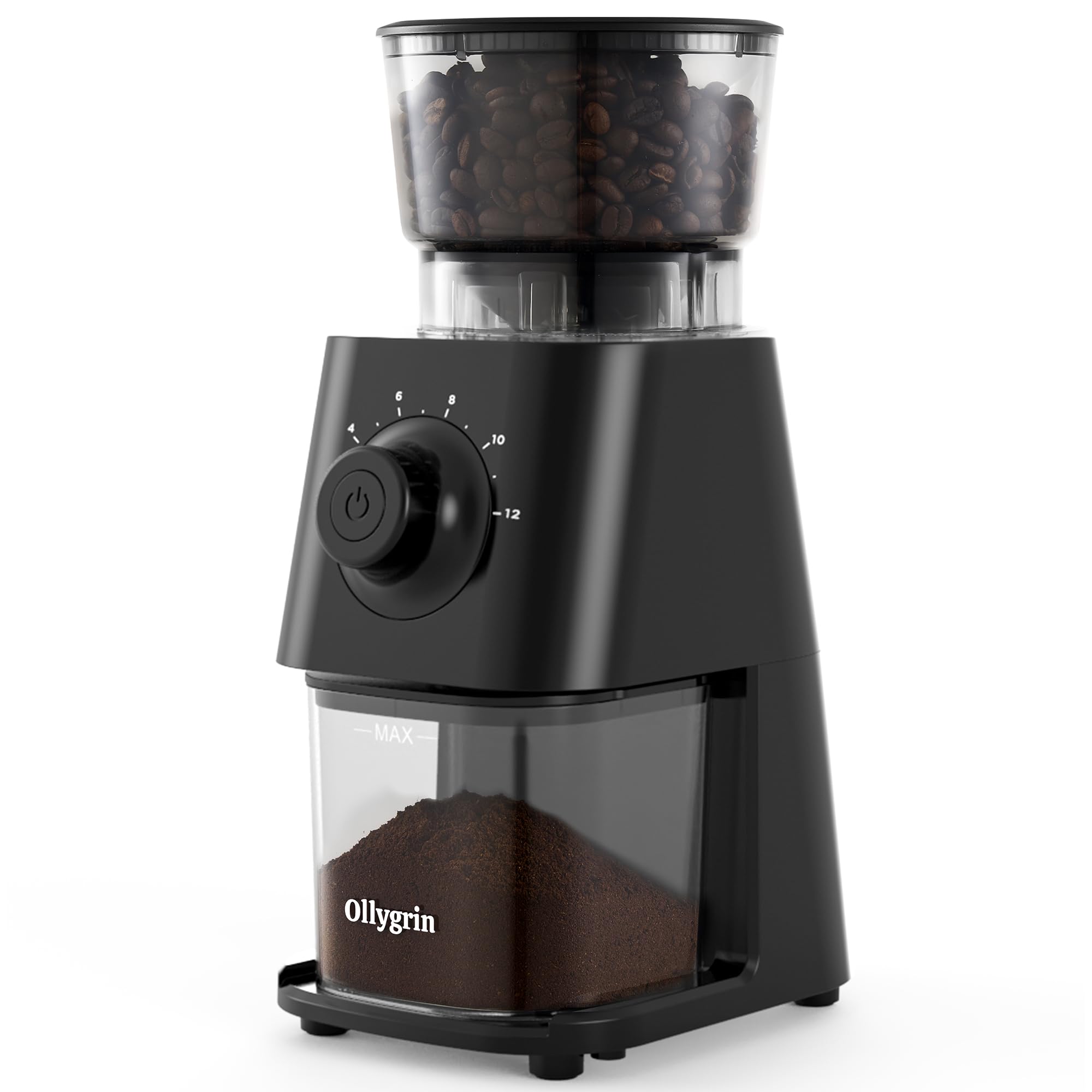 Ollygrin molino eléctrico con muelas cónicas para espresso y sabor intenso.