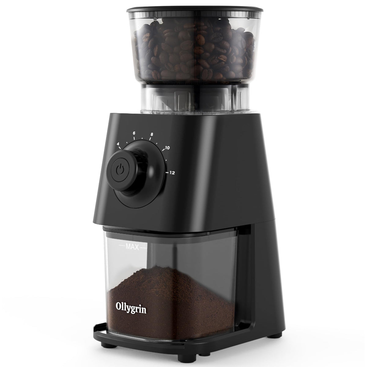 Ollygrin molino eléctrico con muelas cónicas para espresso y sabor intenso.