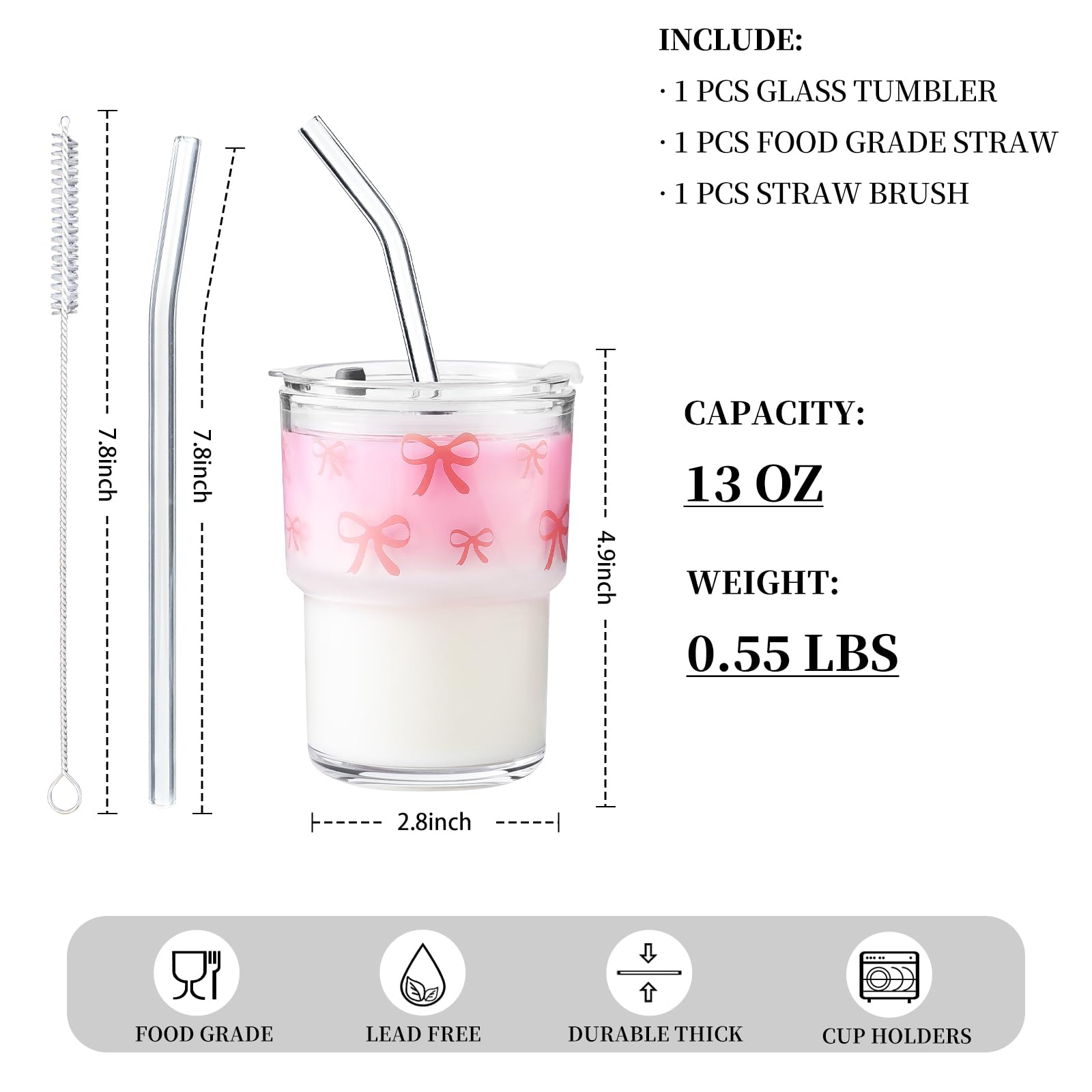 Olvini vaso transparente con tapa, perfecto para café helado.