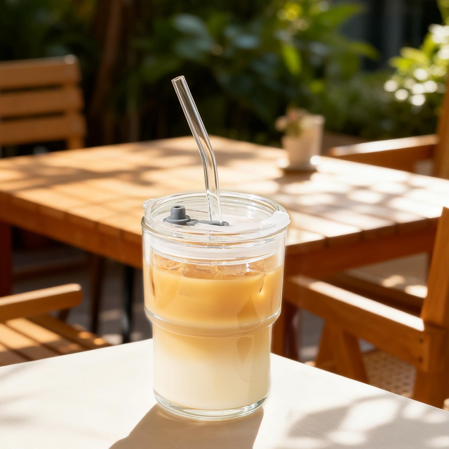 Olvini vaso claro apto para café, té y jugos.