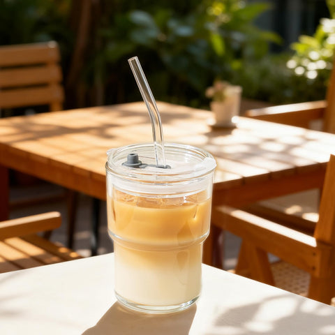 Olvini vaso claro apto para café, té y jugos.