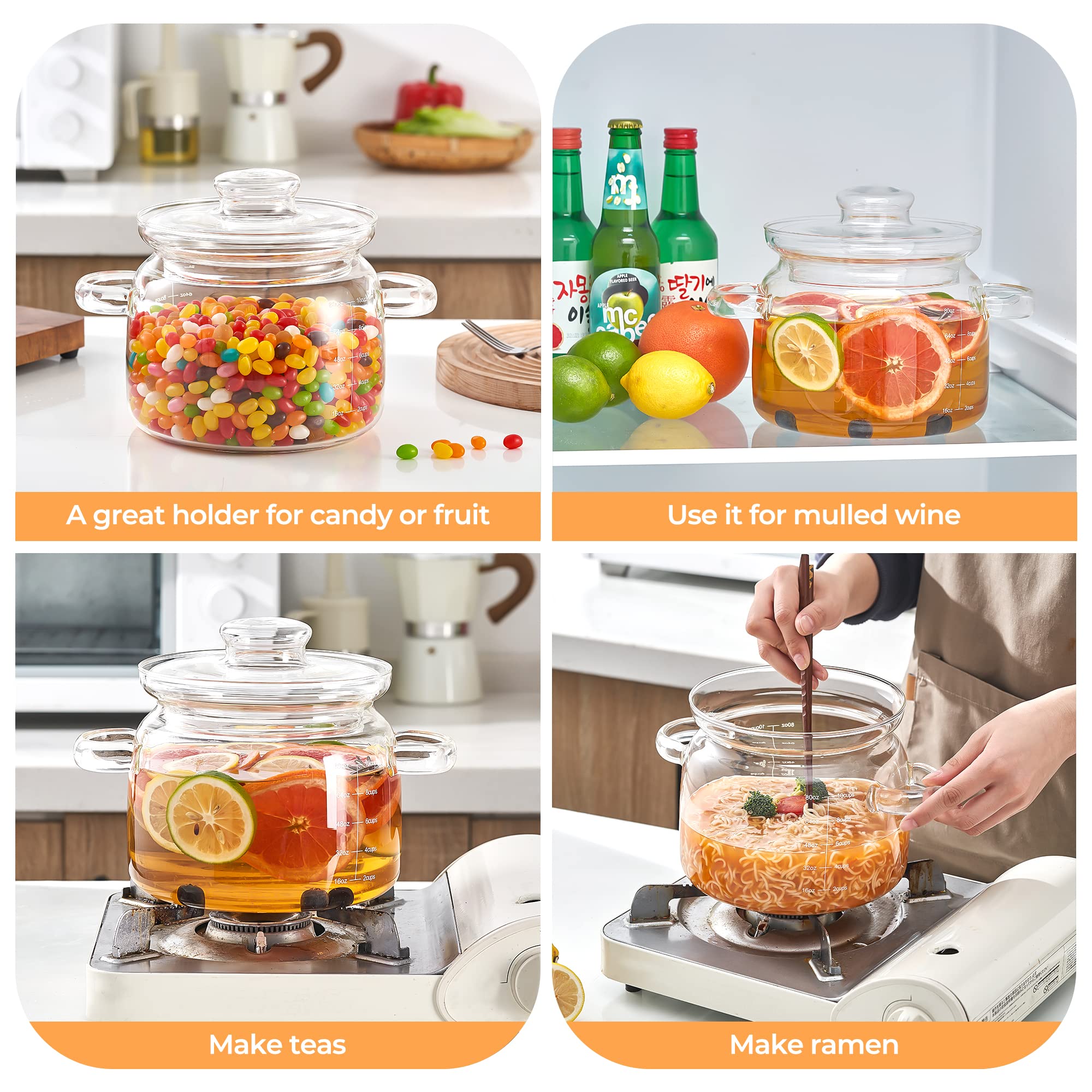 OLYTARU vidrio borosilicato resistente al calor y al frío para múltiples preparaciones.