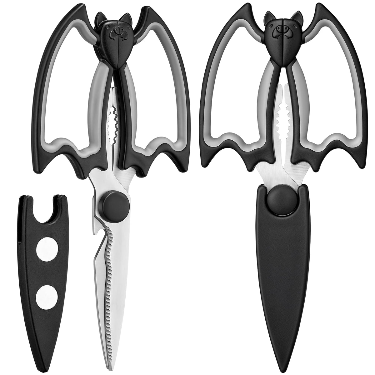 OMDAR tijeras de cocina con diseno de murcielago, estetico y practico para tareas culinarias.