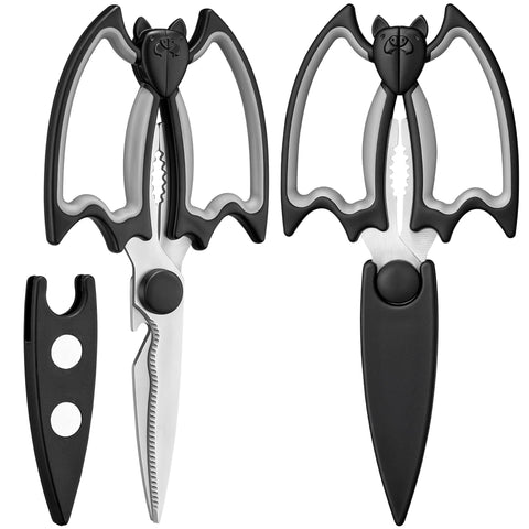 OMDAR tijeras de cocina con diseno de murcielago, estetico y practico para tareas culinarias.