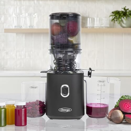 Omega exprimidor-prensa fria motor de 150W para jugos potentes.